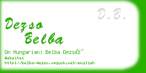 dezso belba business card